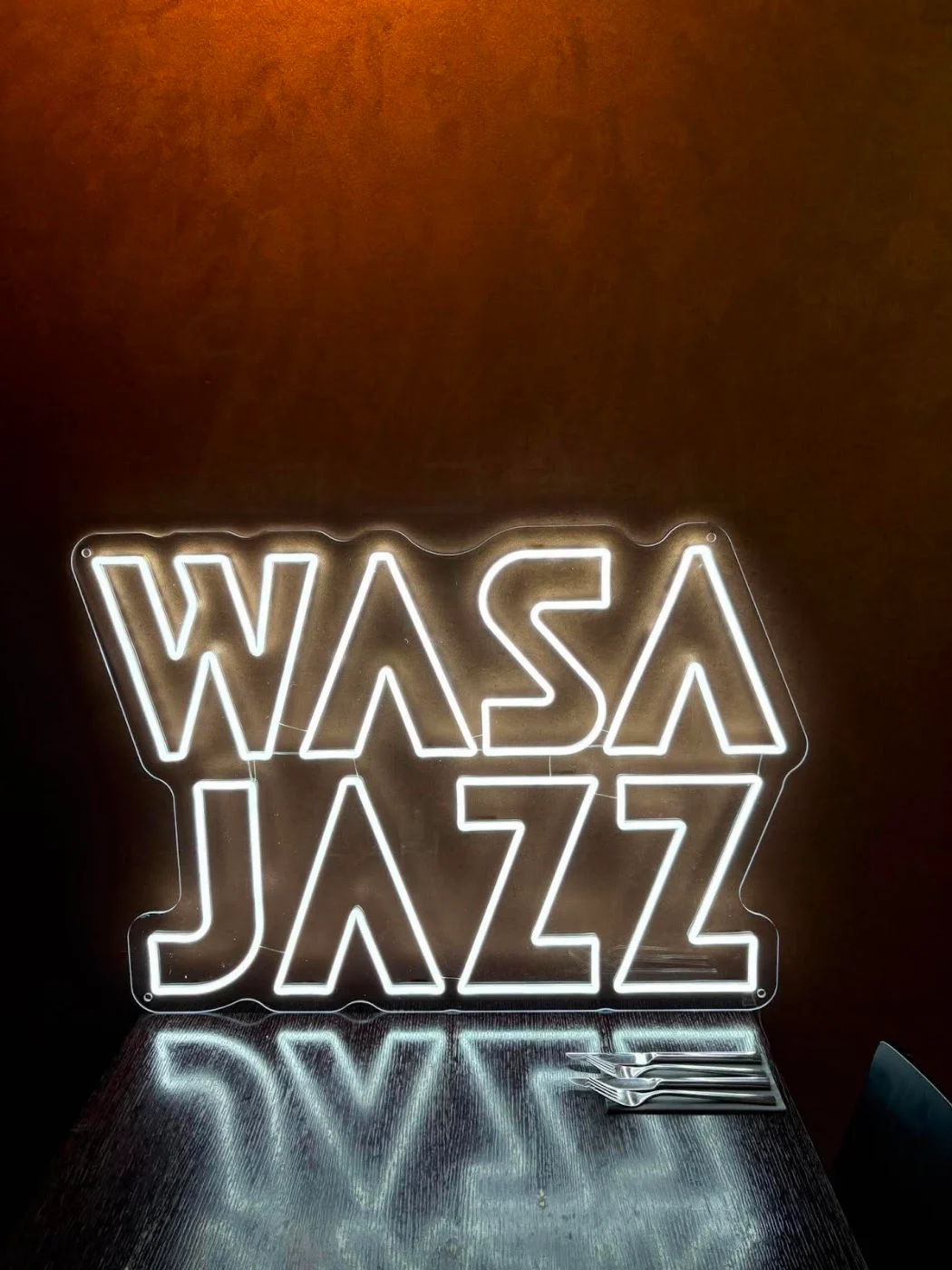 Wasa Jazz LED neon sign — photo from the client’s Google review