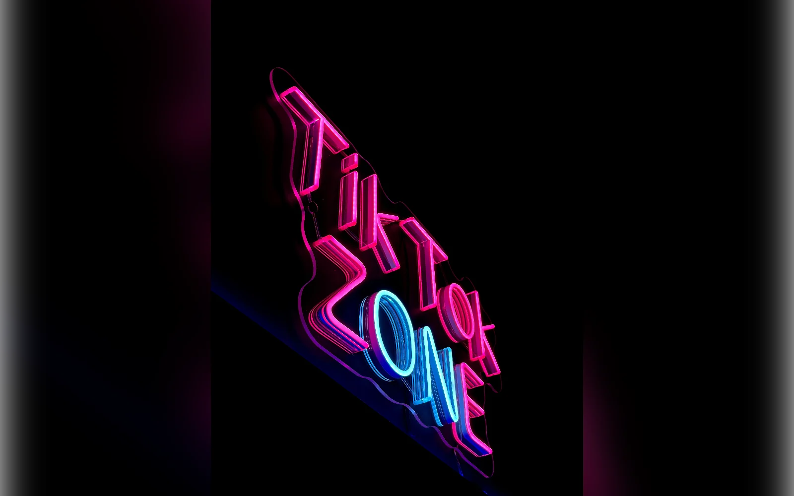 LED neon sign in a bar interior