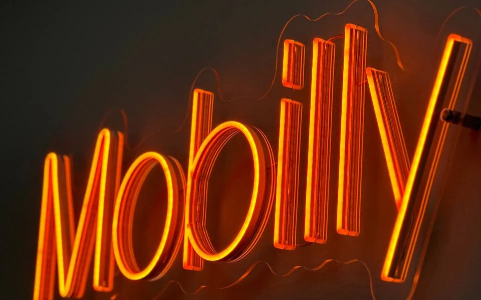 LED neon sign on a dressing table mirror