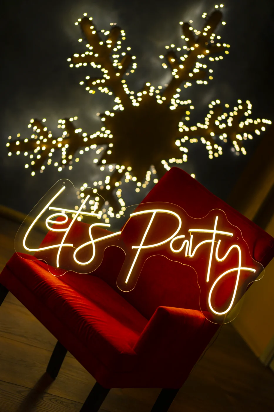 Warm white LED neon Let’s Party sign