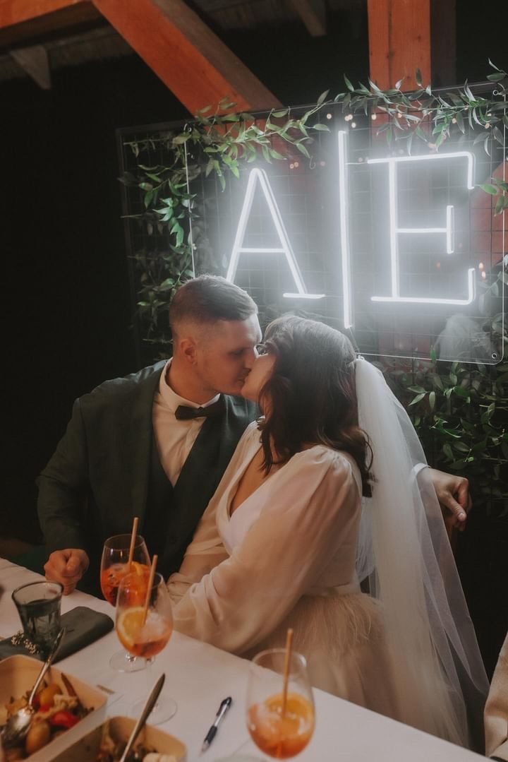 Wedding initials neon sign